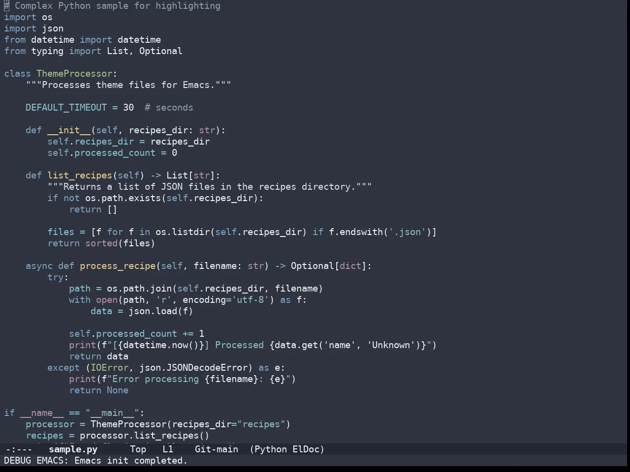 Doom Nord Aurora Theme in python-mode