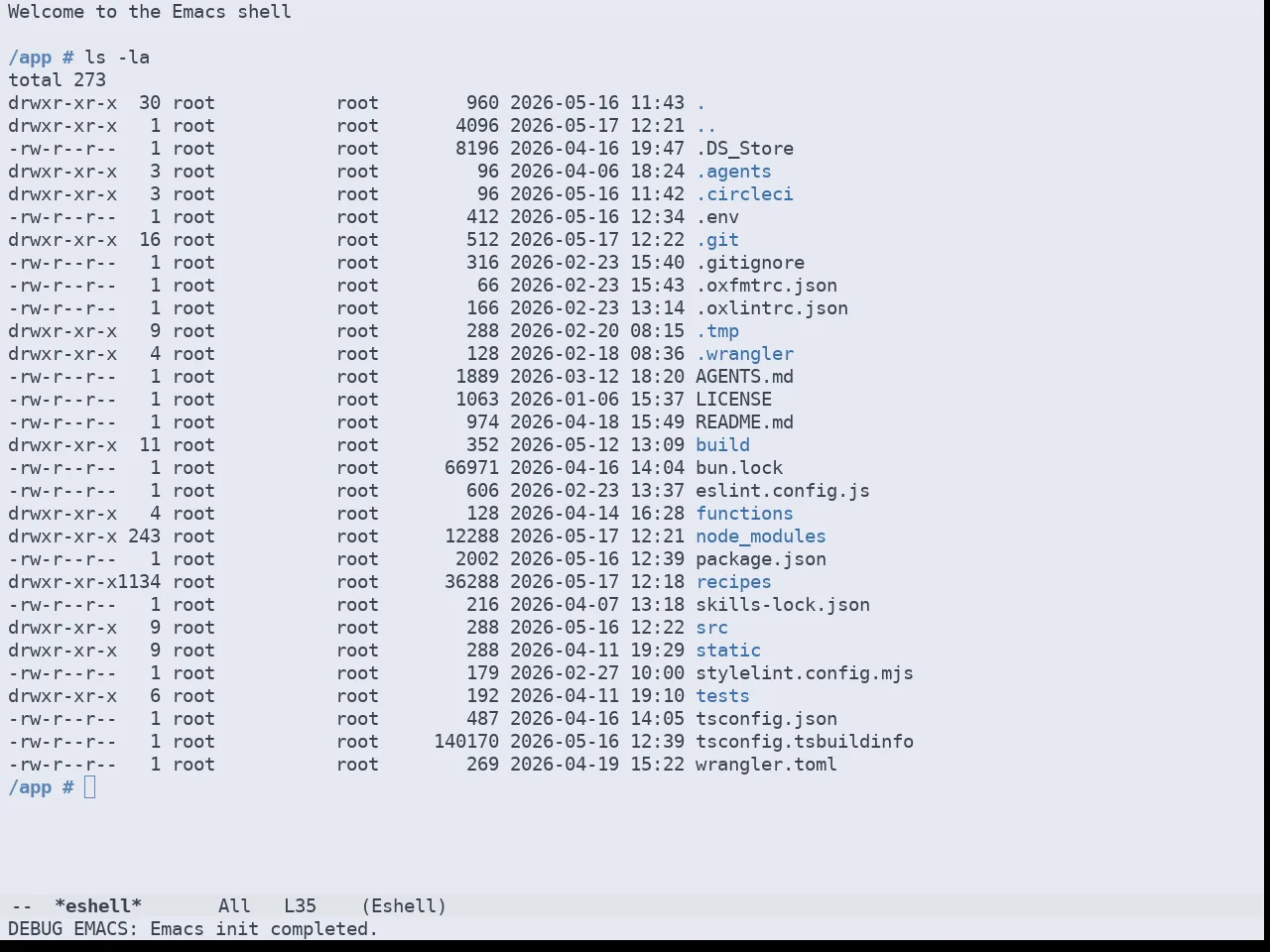 Doom Nord Light Theme in eshell