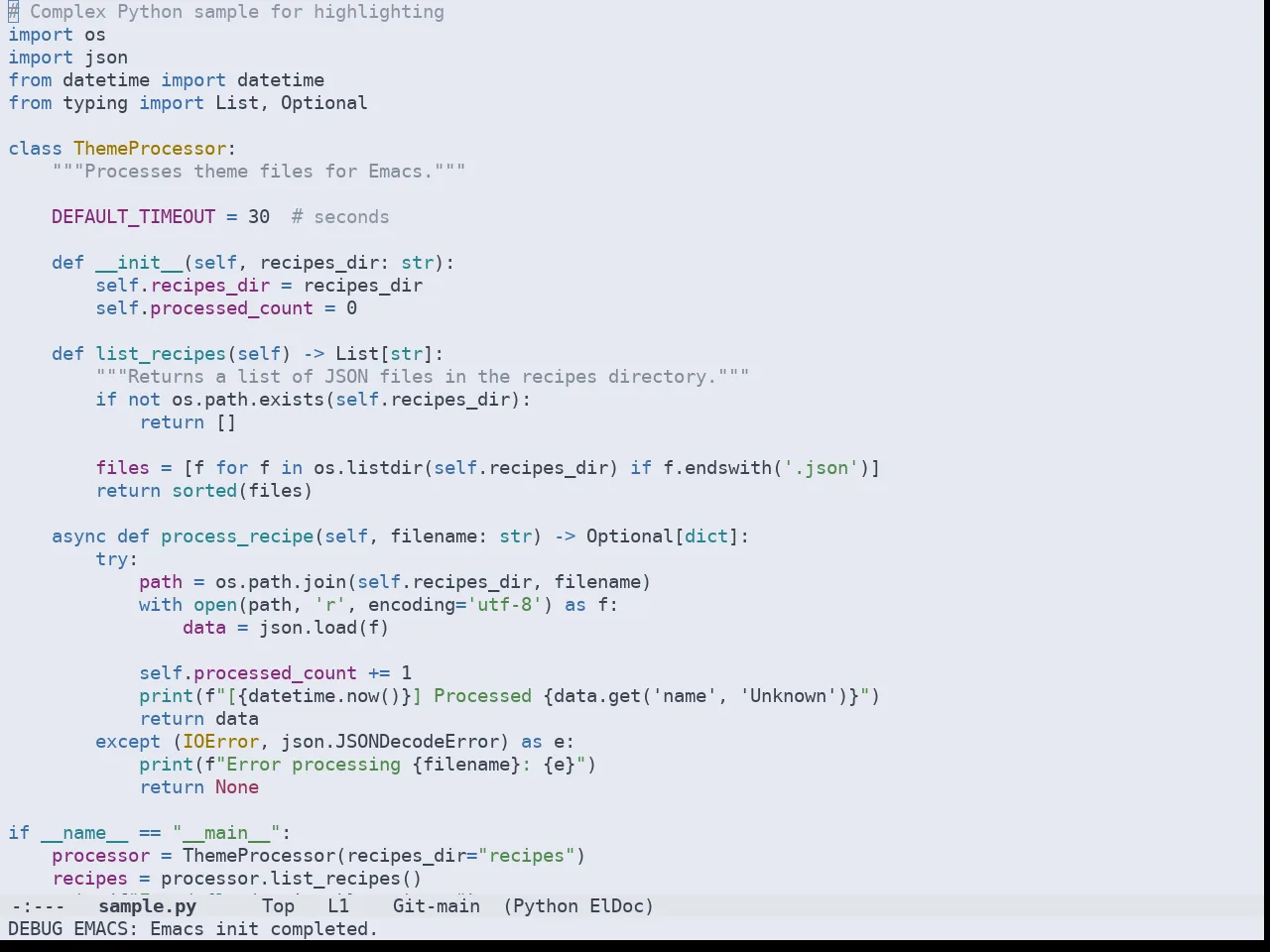 Doom Nord Light Theme in python-mode