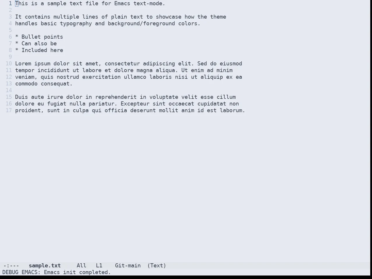 Doom Nord Light Theme in text-mode