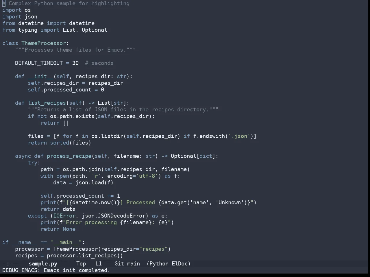 Doom Nord Theme in python-mode