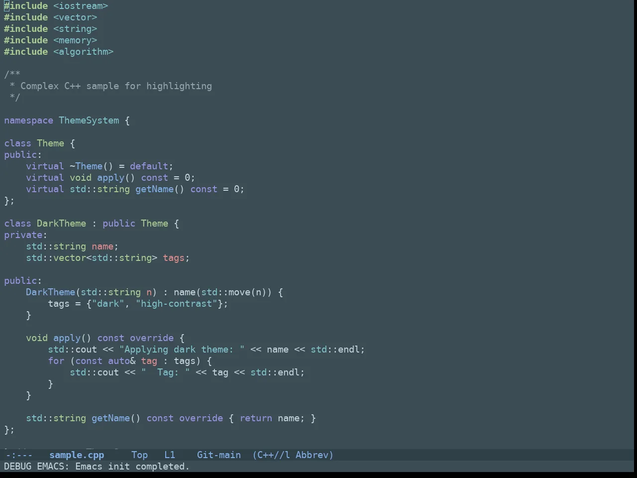 Doom Nova Theme in c++-mode
