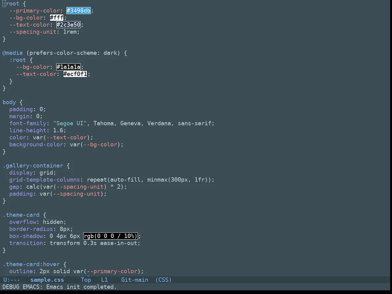 Doom Nova Theme in css-mode