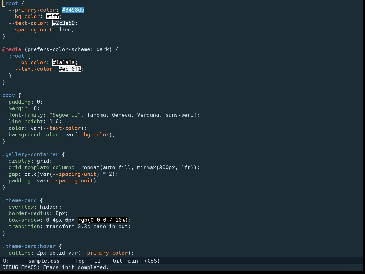Doom Oceanic Next Theme in css-mode