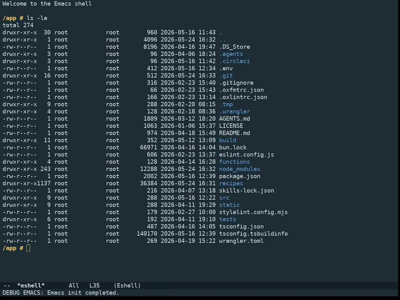Doom Oceanic Next Theme in eshell