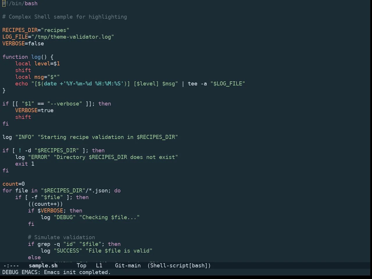 Doom Oceanic Next Theme in sh-mode