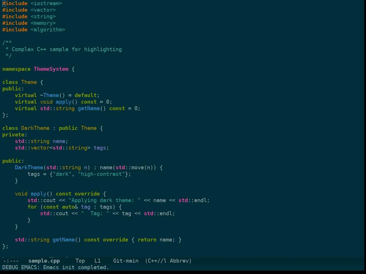 Doom Oksolar Dark Theme in c++-mode