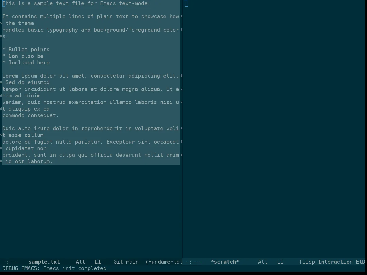 Doom Oksolar Dark Theme in fundamental-mode