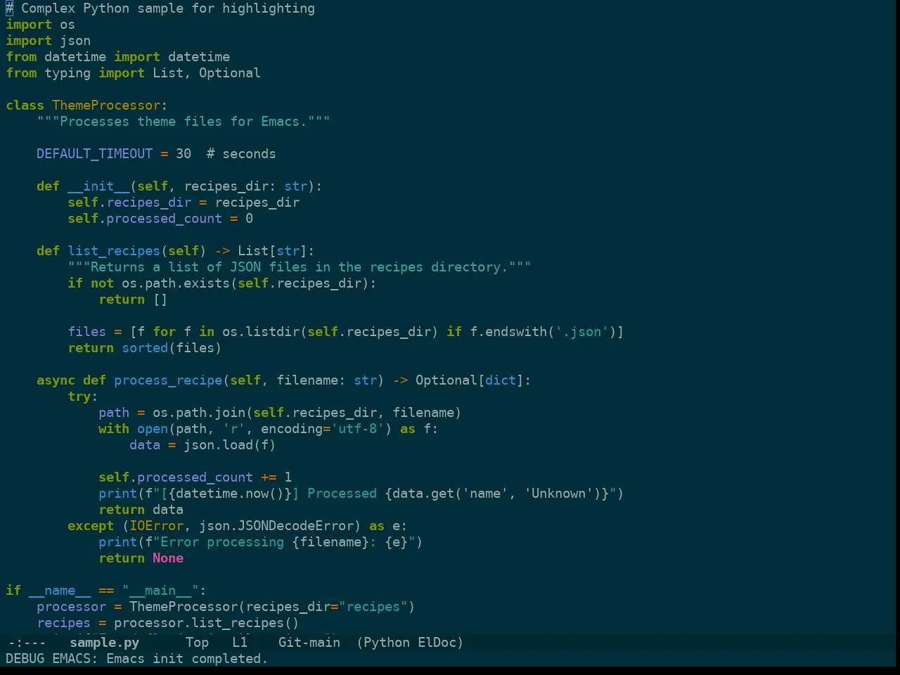 Doom Oksolar Dark Theme in python-mode