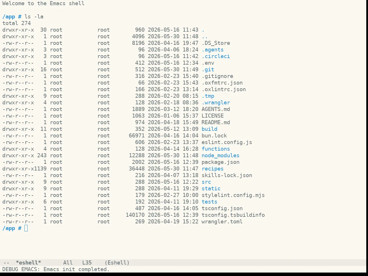Doom Oksolar Light Theme in eshell