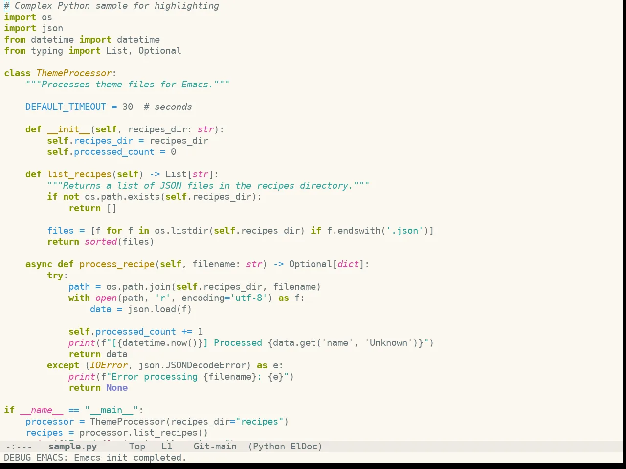 Doom Oksolar Light Theme in python-mode
