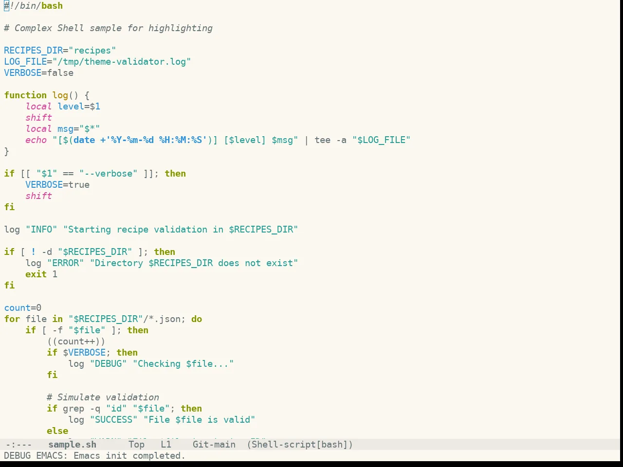 Doom Oksolar Light Theme in sh-mode