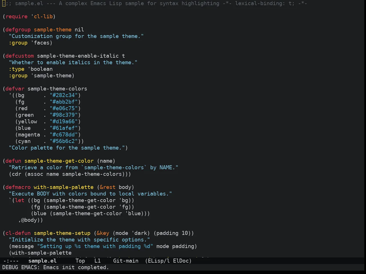 Doom Old Hope Theme in emacs-lisp-mode