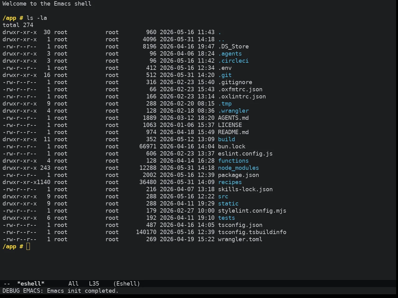 Doom Old Hope Theme in eshell