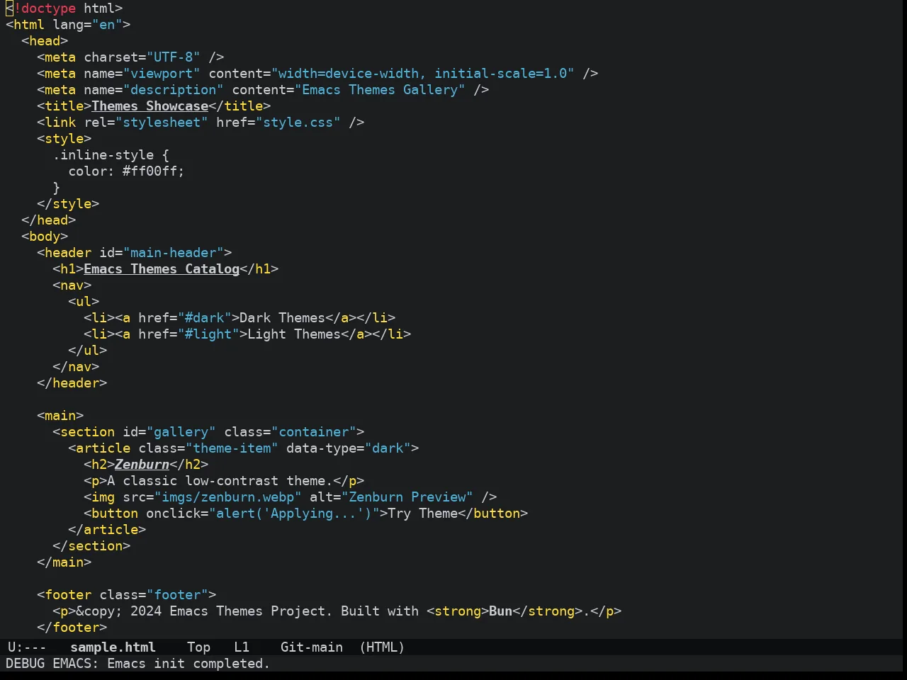 Doom Old Hope Theme in html-mode