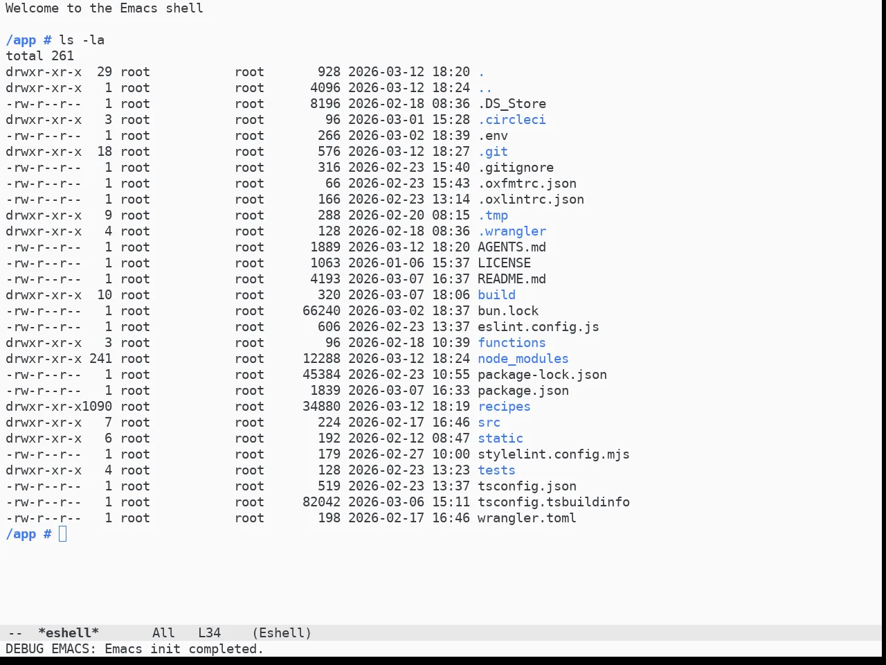 Doom One Light Theme in eshell