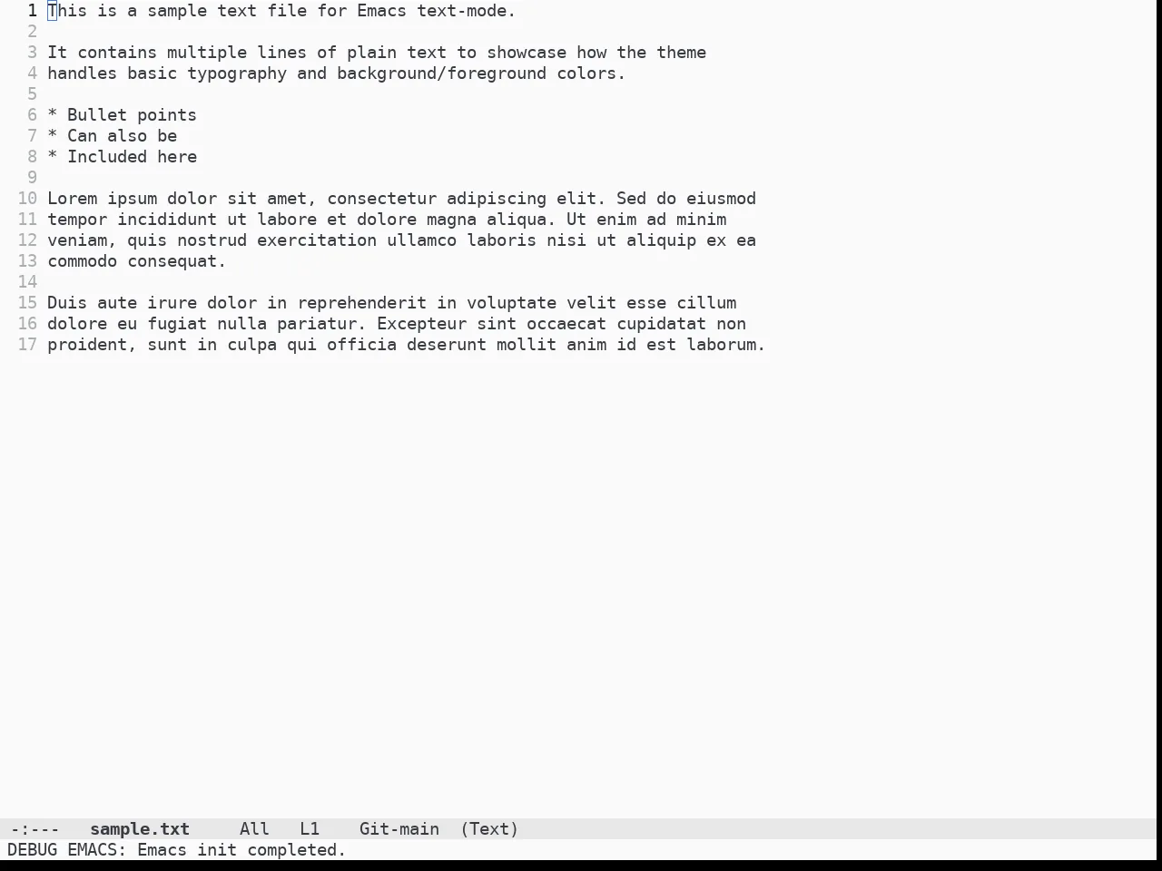 Doom One Light Theme in text-mode