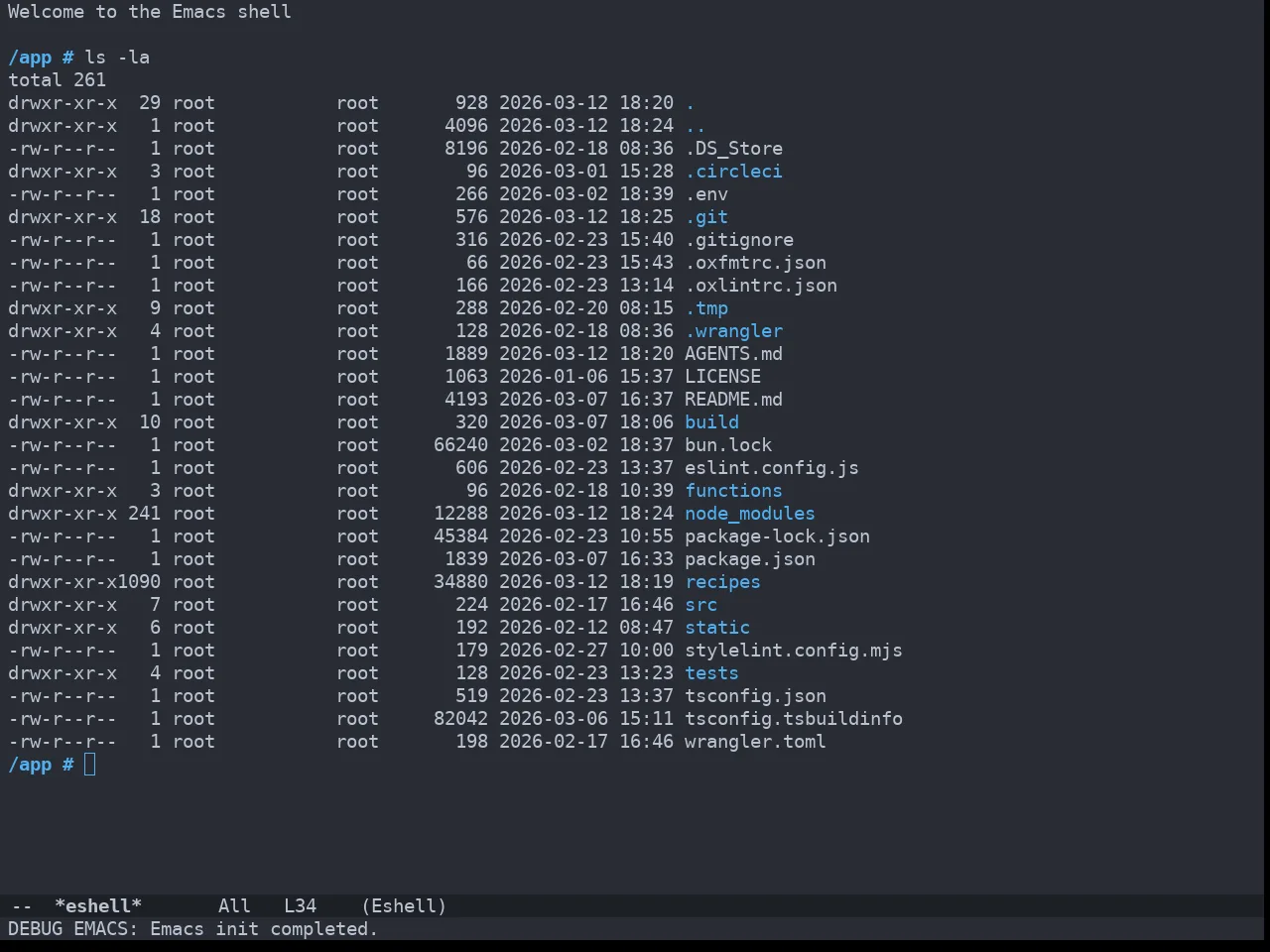 Doom One Theme in eshell