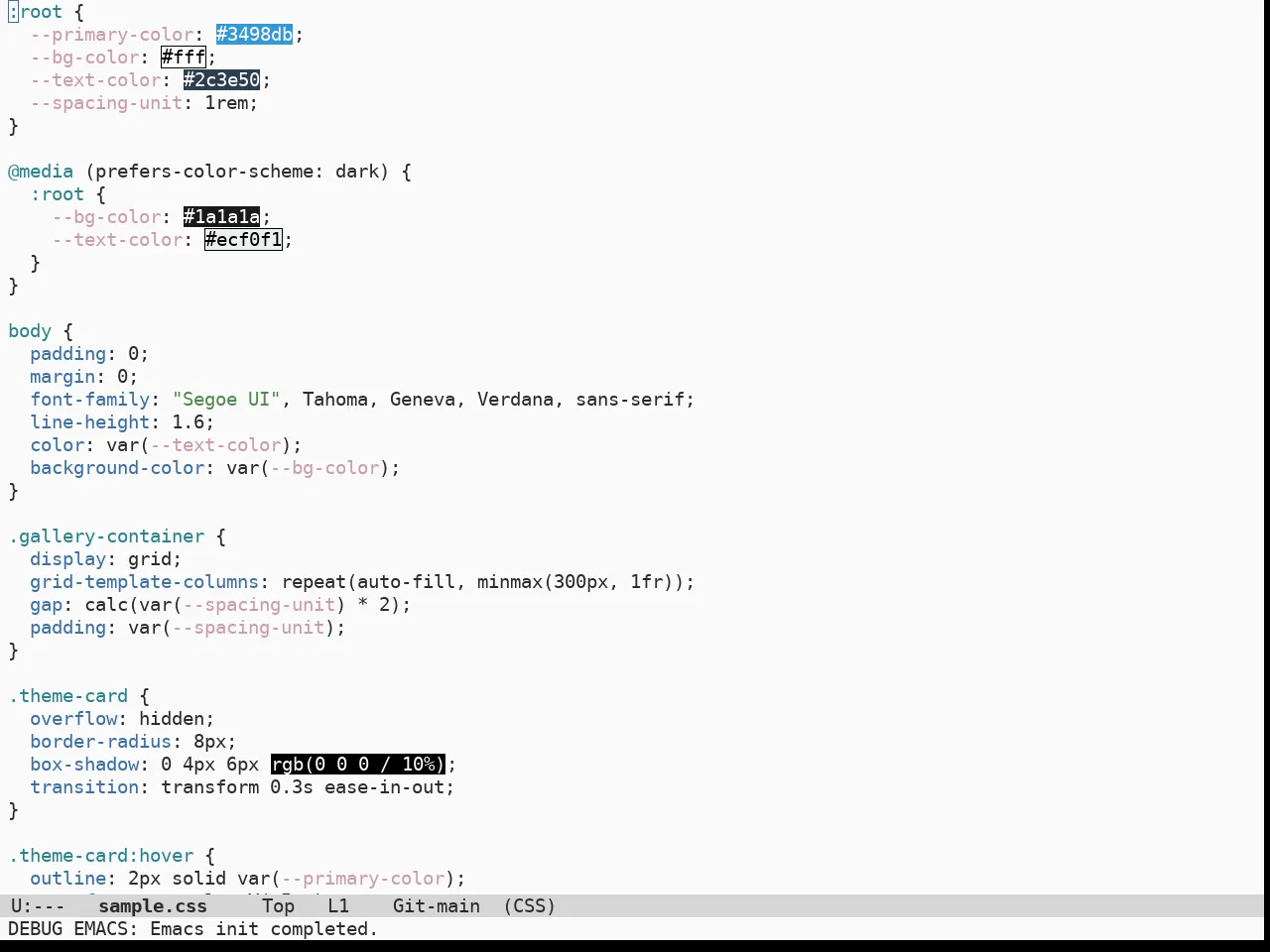 Doom Opera Light Theme in css-mode