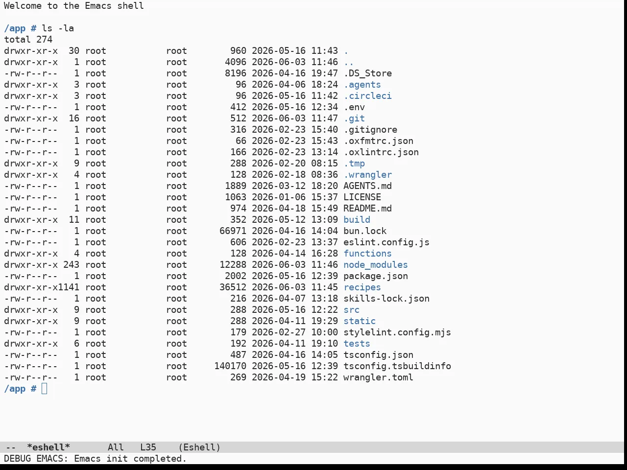 Doom Opera Light Theme in eshell