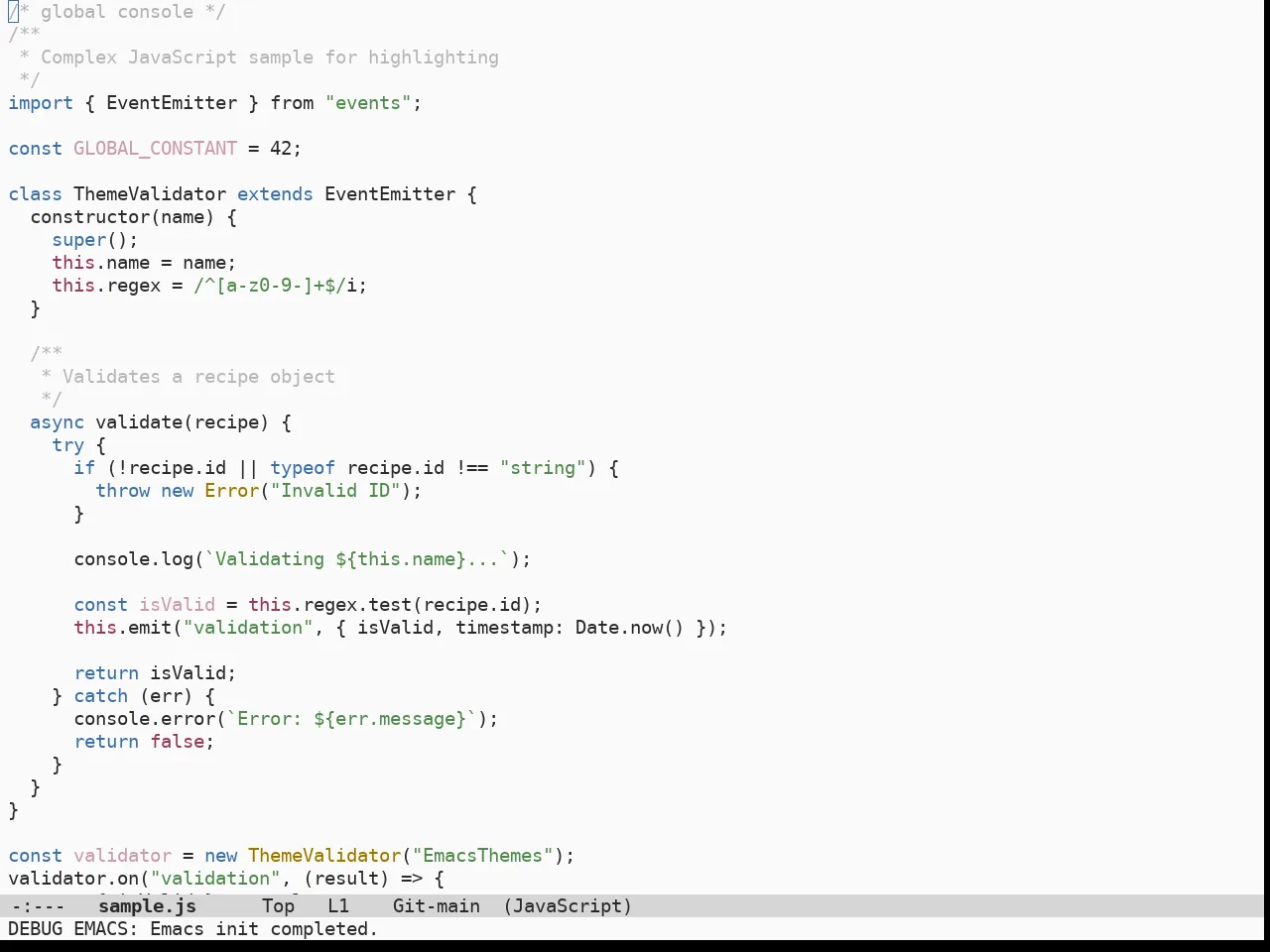 Doom Opera Light Theme in javascript-mode