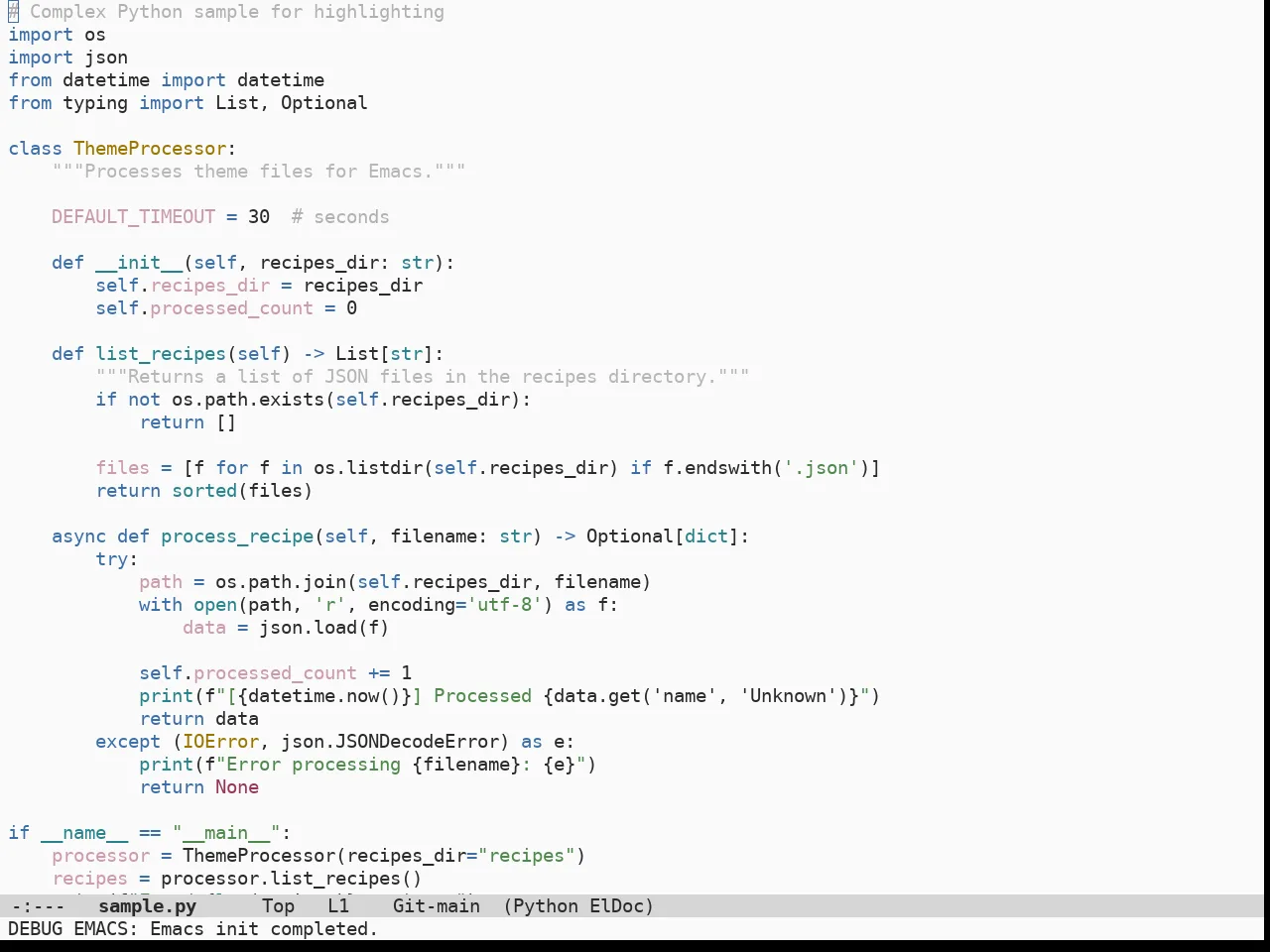 Doom Opera Light Theme in python-mode