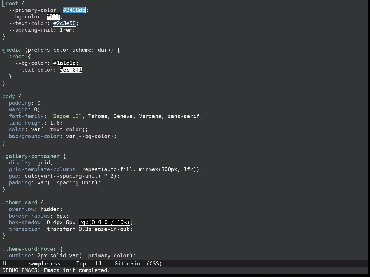 Doom Opera Theme in css-mode