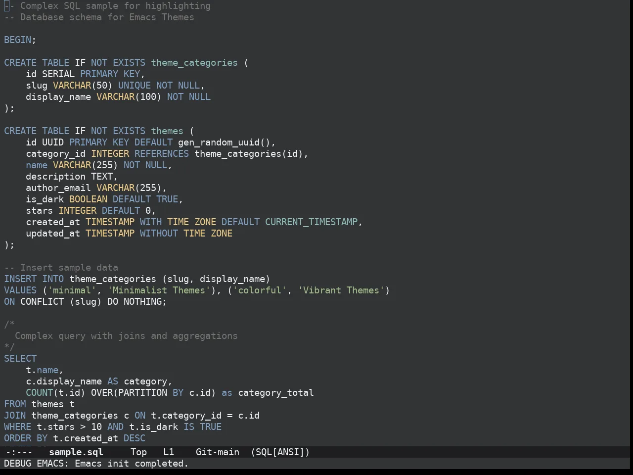 Doom Opera Theme in sql-mode
