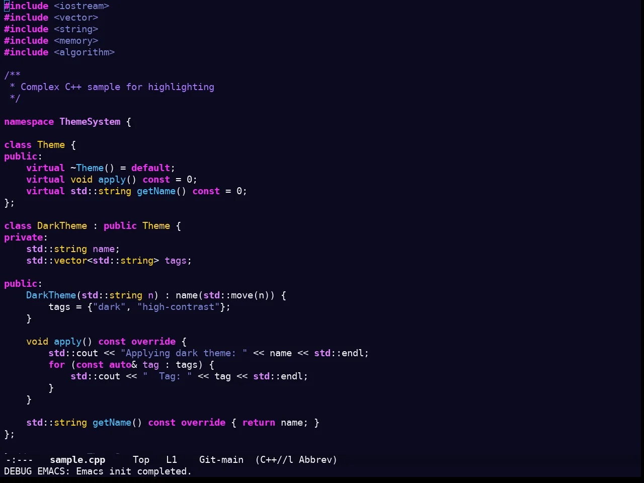 Doom Outrun Electric Theme in c++-mode