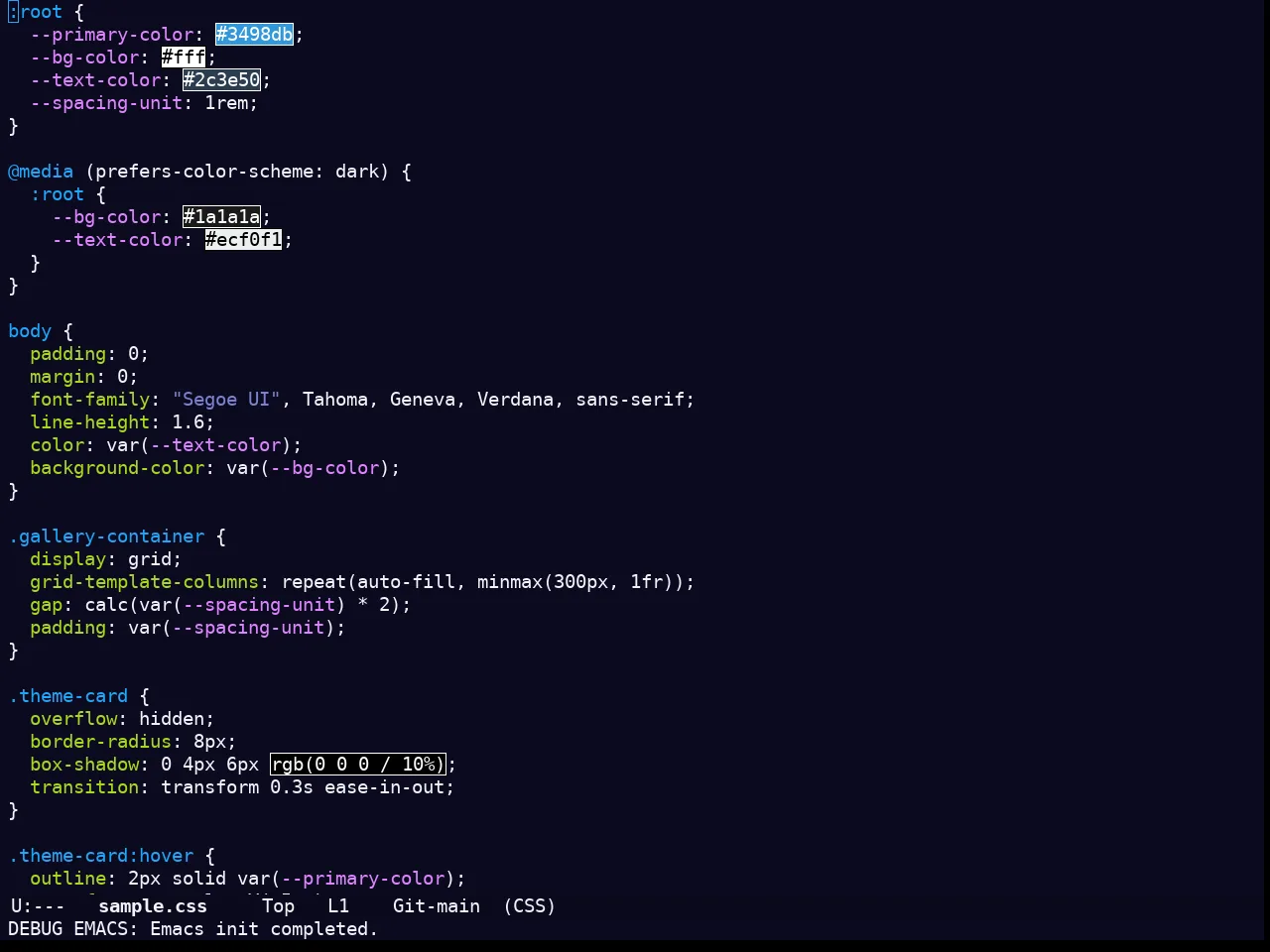 Doom Outrun Electric Theme in css-mode