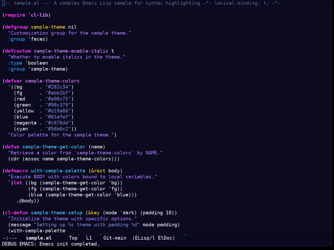 Doom Outrun Electric Theme in emacs-lisp-mode