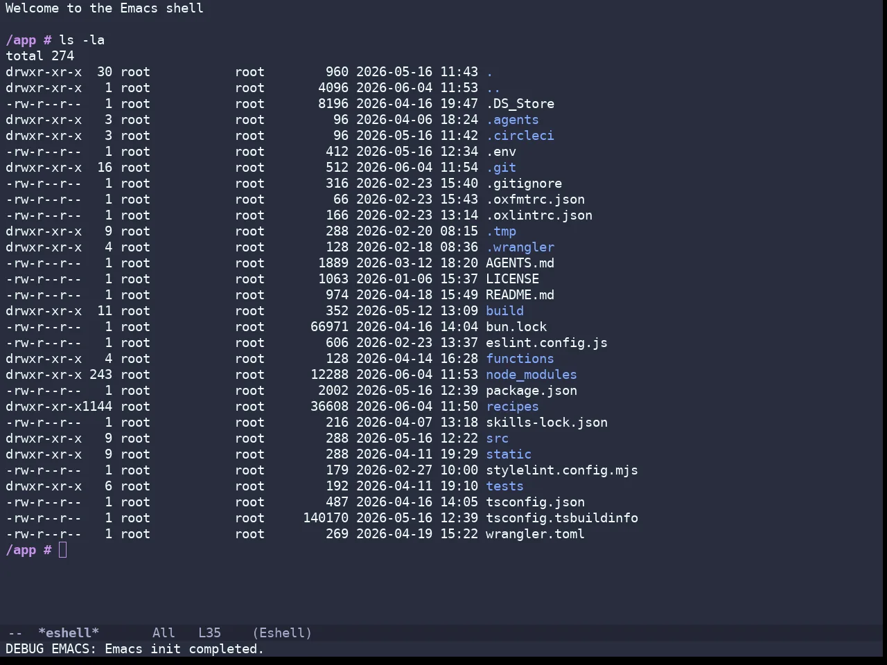 Doom Palenight Theme in eshell