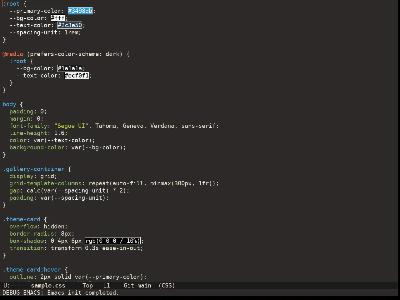 Doom Peacock Theme in css-mode