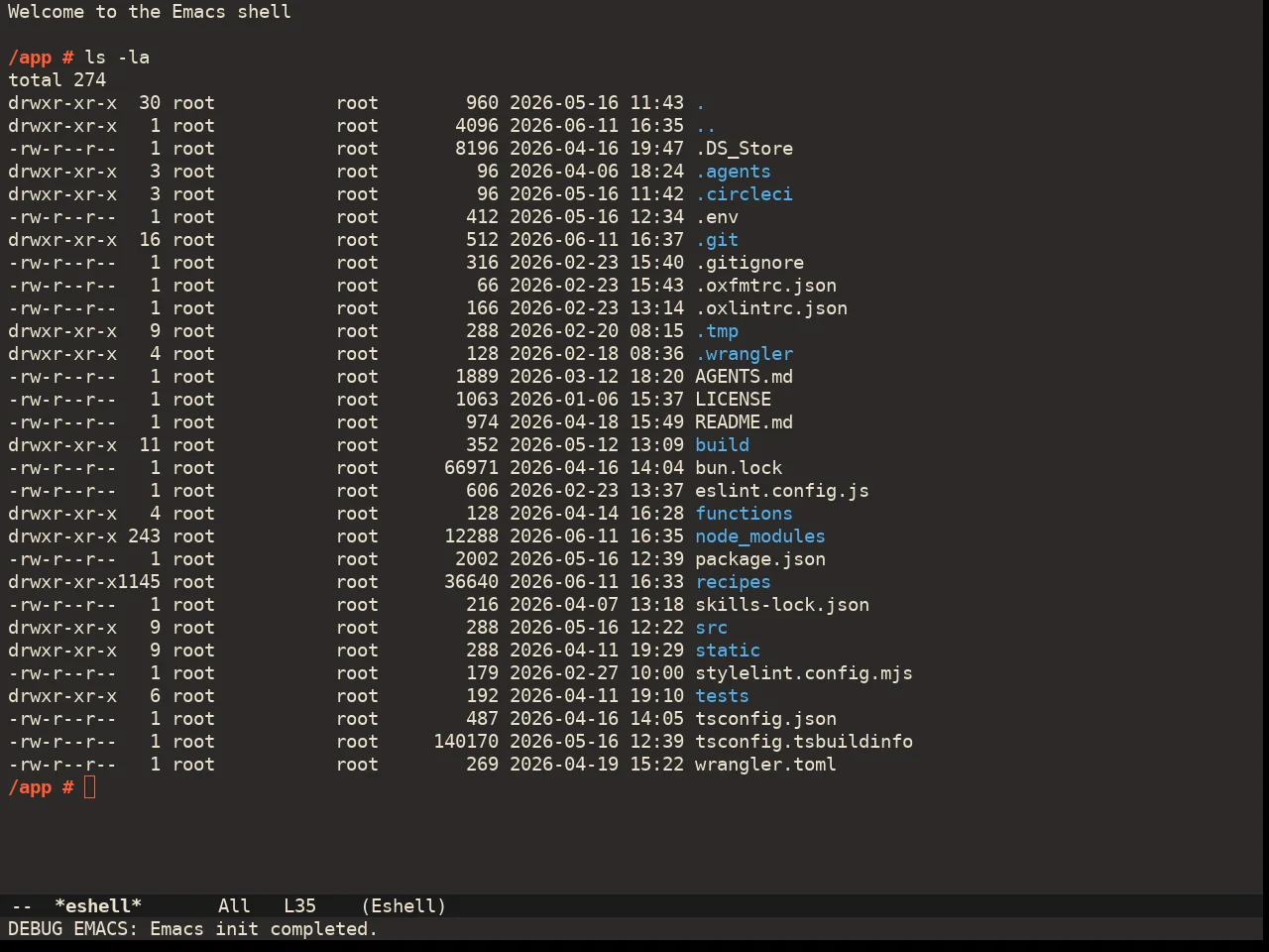 Doom Peacock Theme in eshell