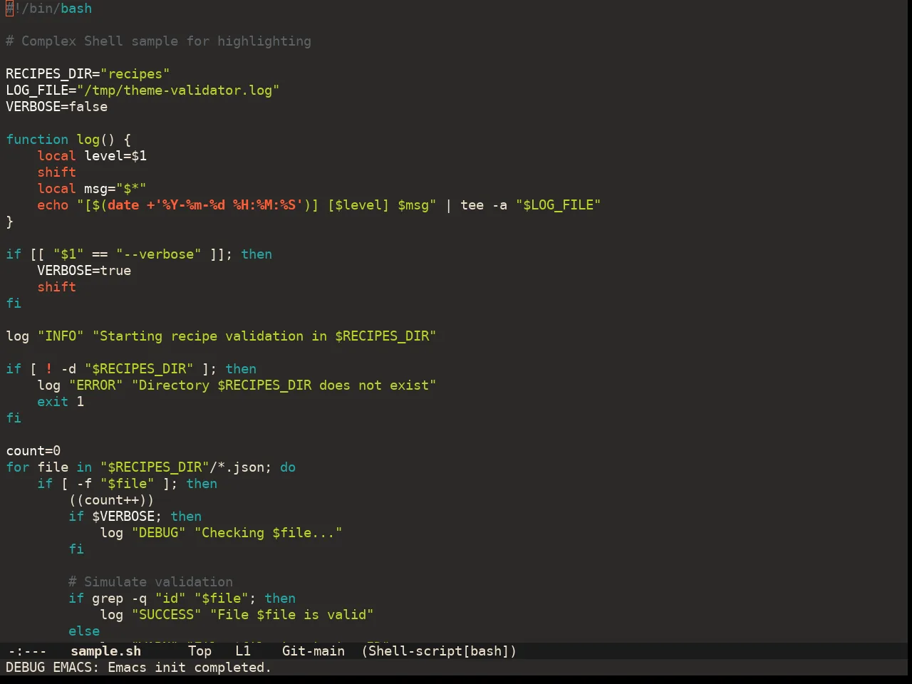 Doom Peacock Theme in sh-mode