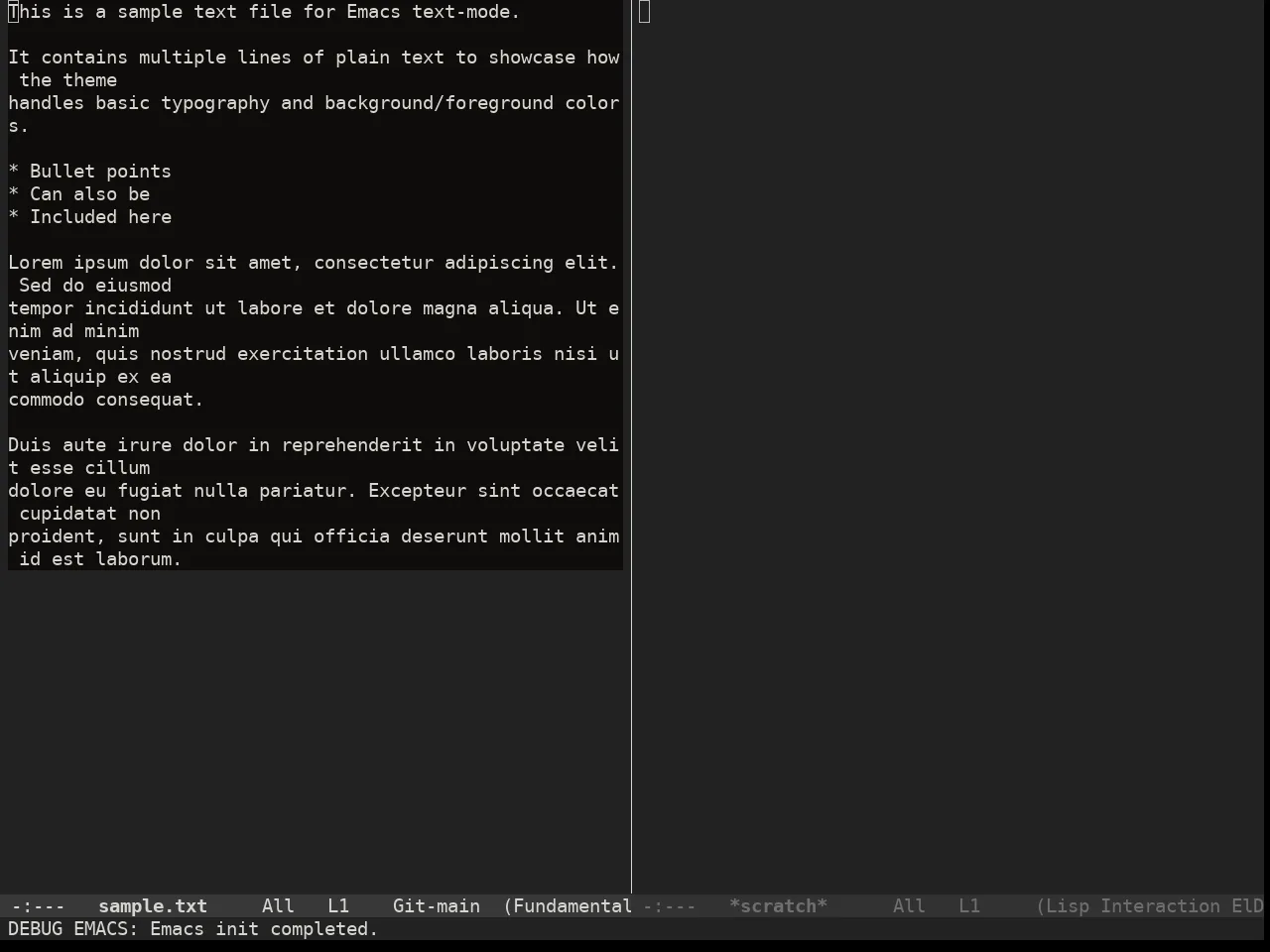 Doom Plain Dark Theme in fundamental-mode