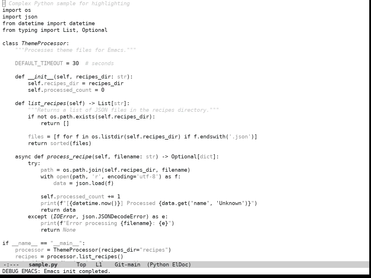 Doom Plain Theme in python-mode
