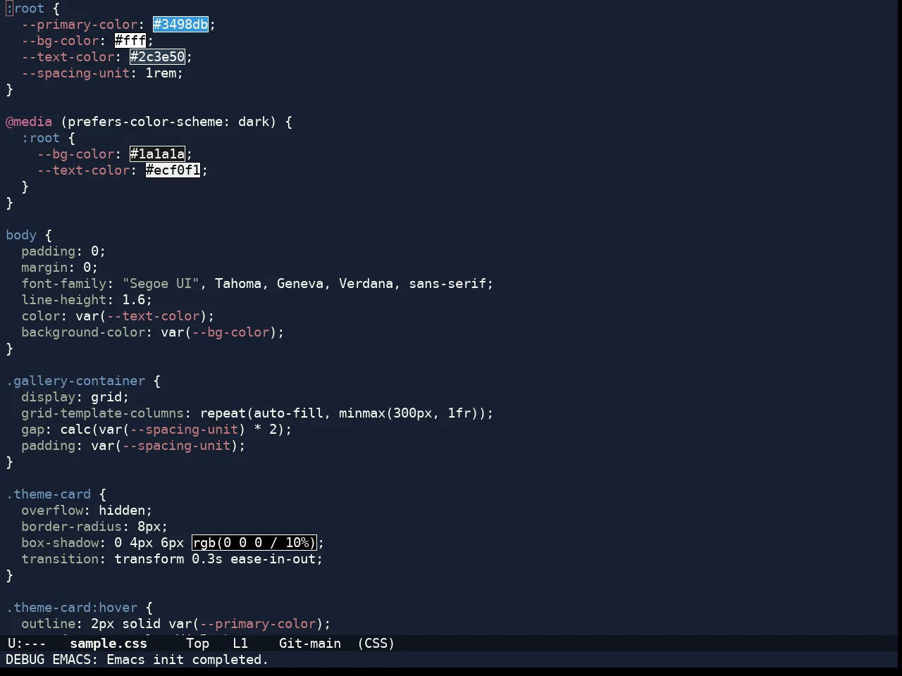 Doom Rouge Theme in css-mode