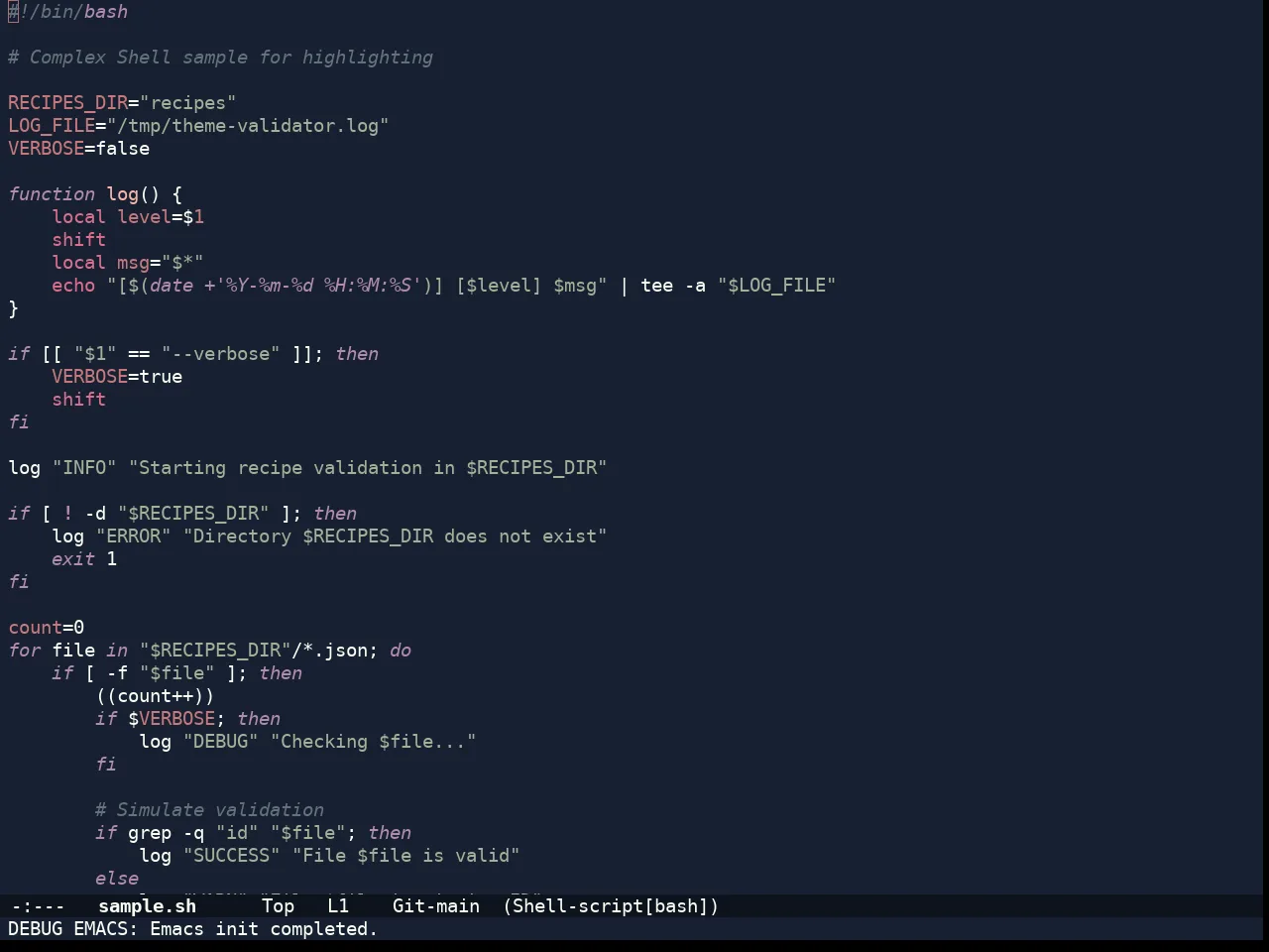 Doom Rouge Theme in sh-mode