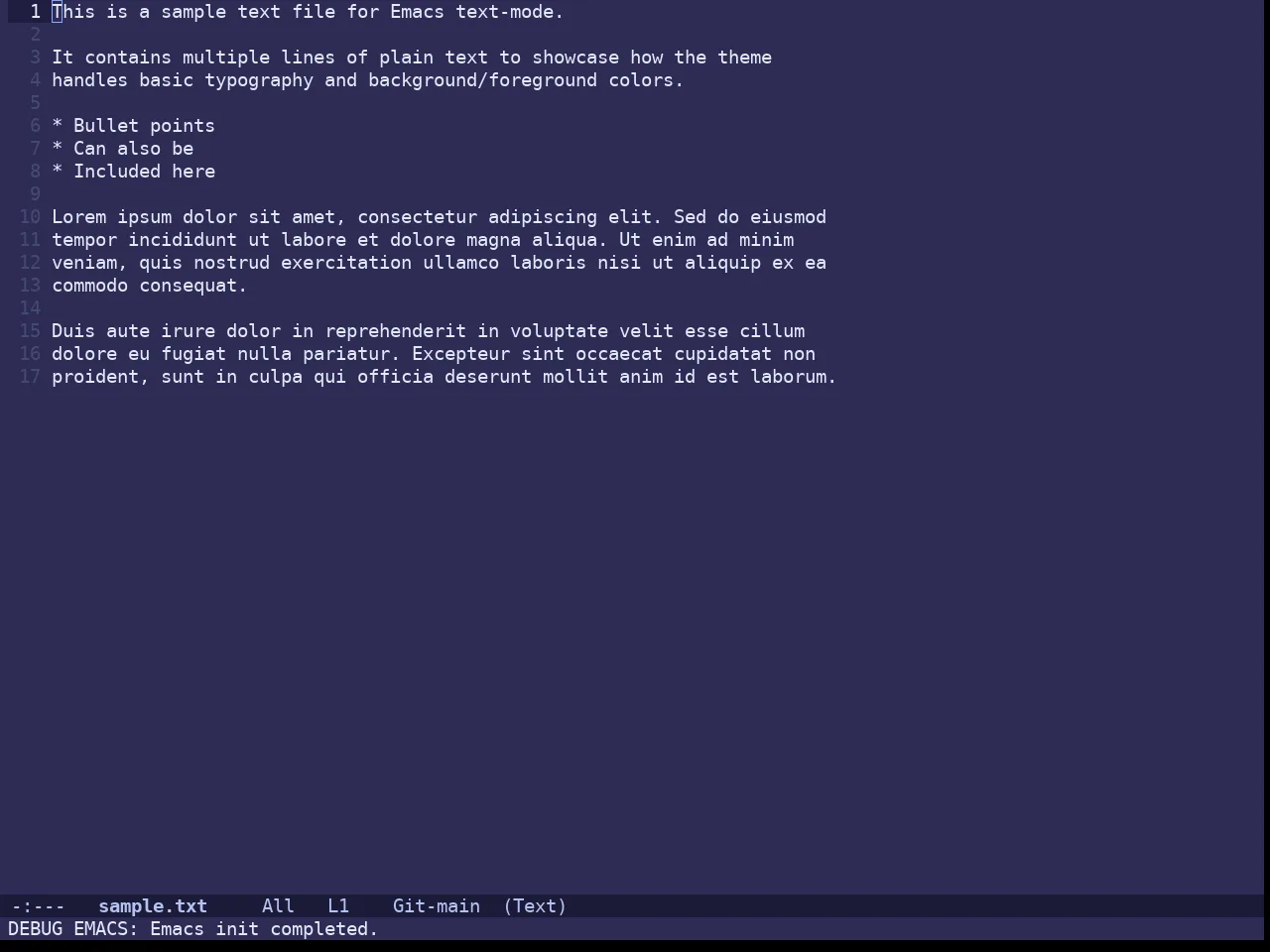 Doom Shades of Purple Theme in text-mode