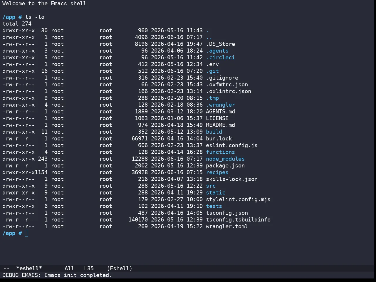Doom Snazzy Theme in eshell