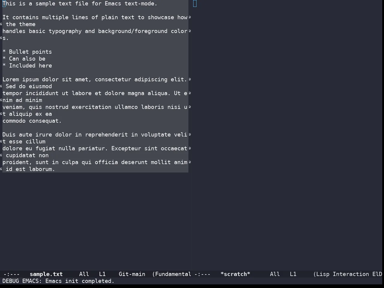 Doom Snazzy Theme in fundamental-mode