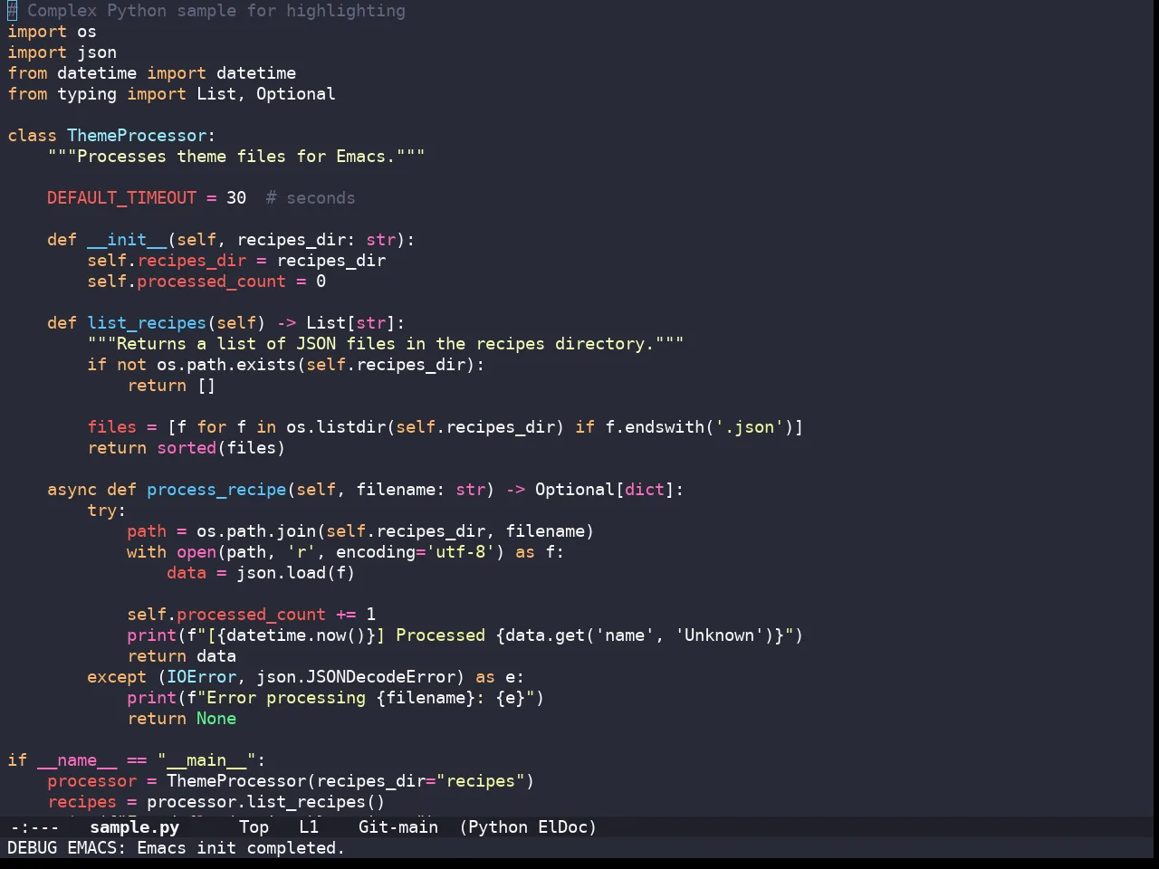 Doom Snazzy Theme in python-mode