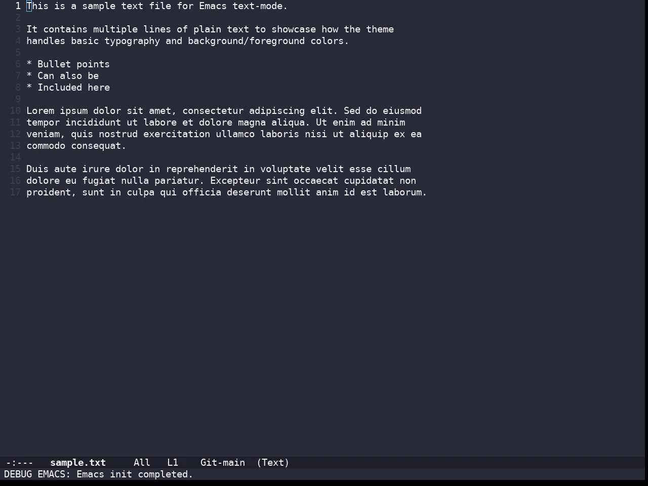 Doom Snazzy Theme in text-mode