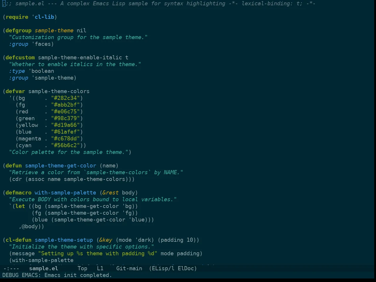 Doom Solarized Dark High Contrast Theme in emacs-lisp-mode