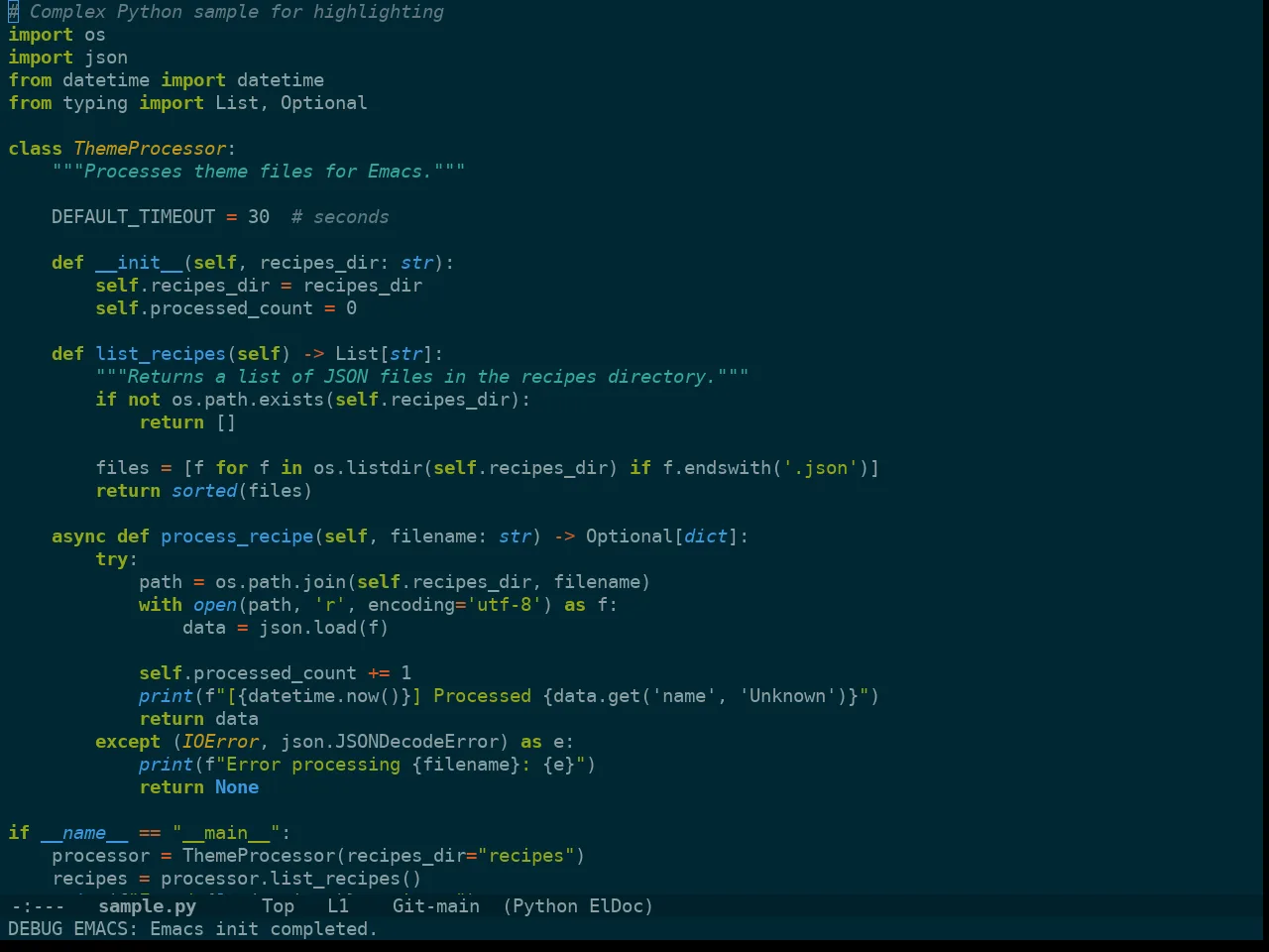 Doom Solarized Dark High Contrast Theme in python-mode