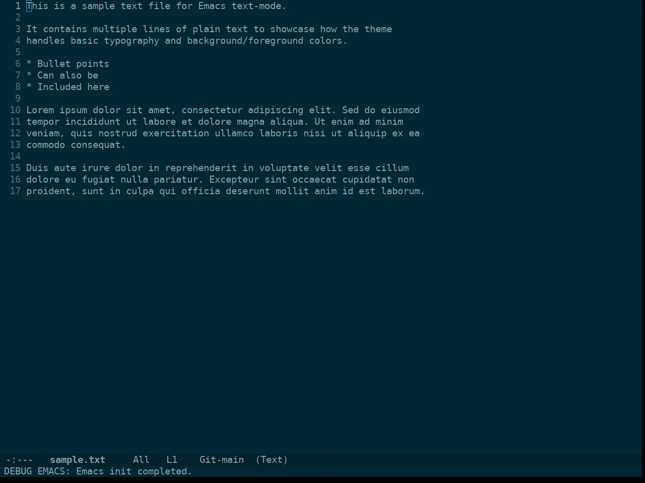 Doom Solarized Dark High Contrast Theme in text-mode