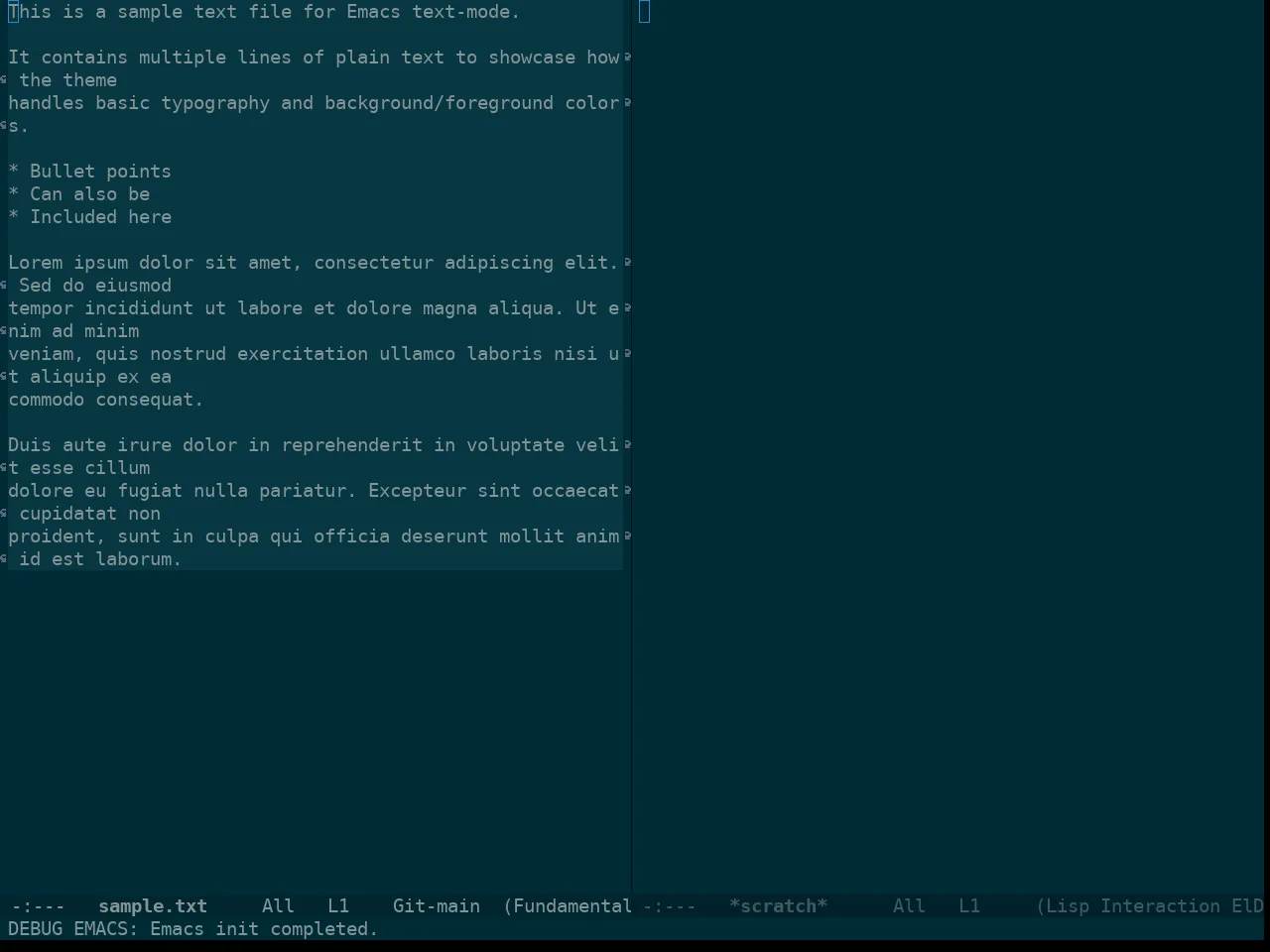 Doom Solarized Dark Theme in fundamental-mode
