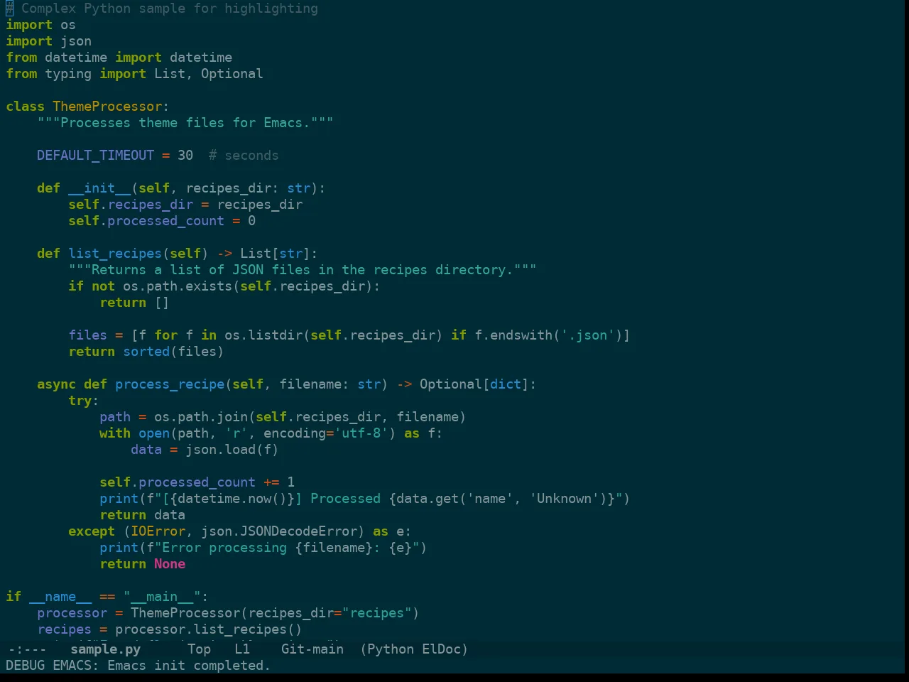Doom Solarized Dark Theme in python-mode