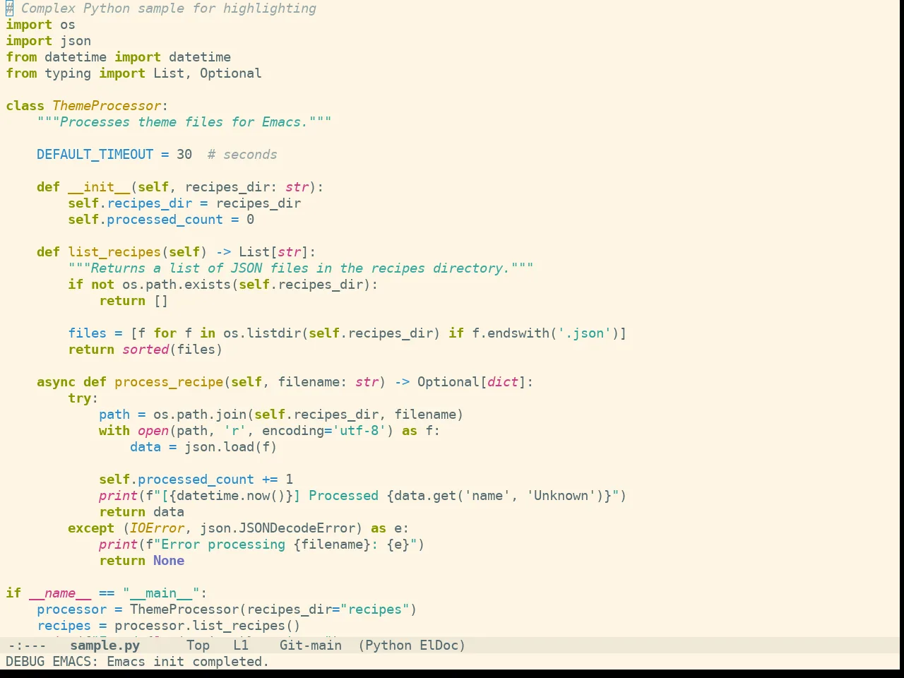 Doom Solarized Light Theme in python-mode